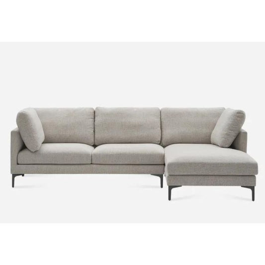 Adams Chaise Sectional Sofa In Pearl Beige