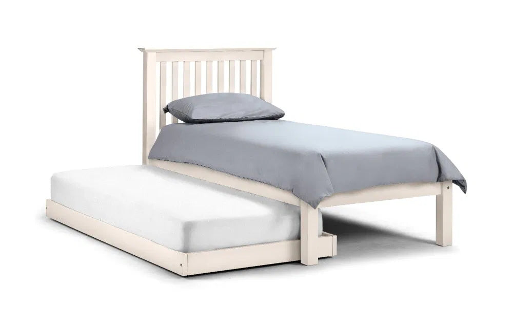 Solid Shaker Style Hideaway Single Bedframe In White | Barcelona | Julian Bowen - Wood Velvet