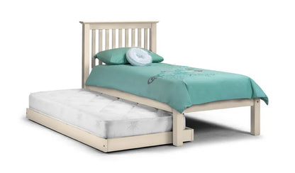 Solid Shaker Style Hideaway Single Bedframe In White | Barcelona | Julian Bowen - Wood Velvet