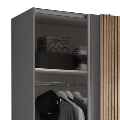 Space-saving Panelled Sliding 2 Door Wardrobe | Berno Range | Julian Bowen
