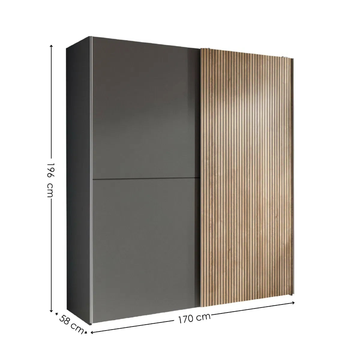 Space-saving Panelled Sliding 2 Door Wardrobe | Berno Range | Julian Bowen