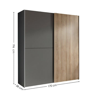 Space-saving Panelled Sliding 2 Door Wardrobe | Berno Range | Julian Bowen