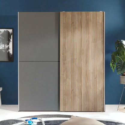 Space-saving Panelled Sliding 2 Door Wardrobe | Berno Range | Julian Bowen
