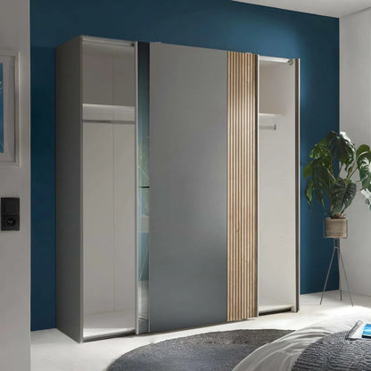 Mirrored Space-saving Panelled Sliding 2 Door Wardrobe | Berno Range | Julian Bowen