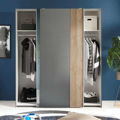 Mirrored Space-saving Panelled Sliding 2 Door Wardrobe | Berno Range | Julian Bowen