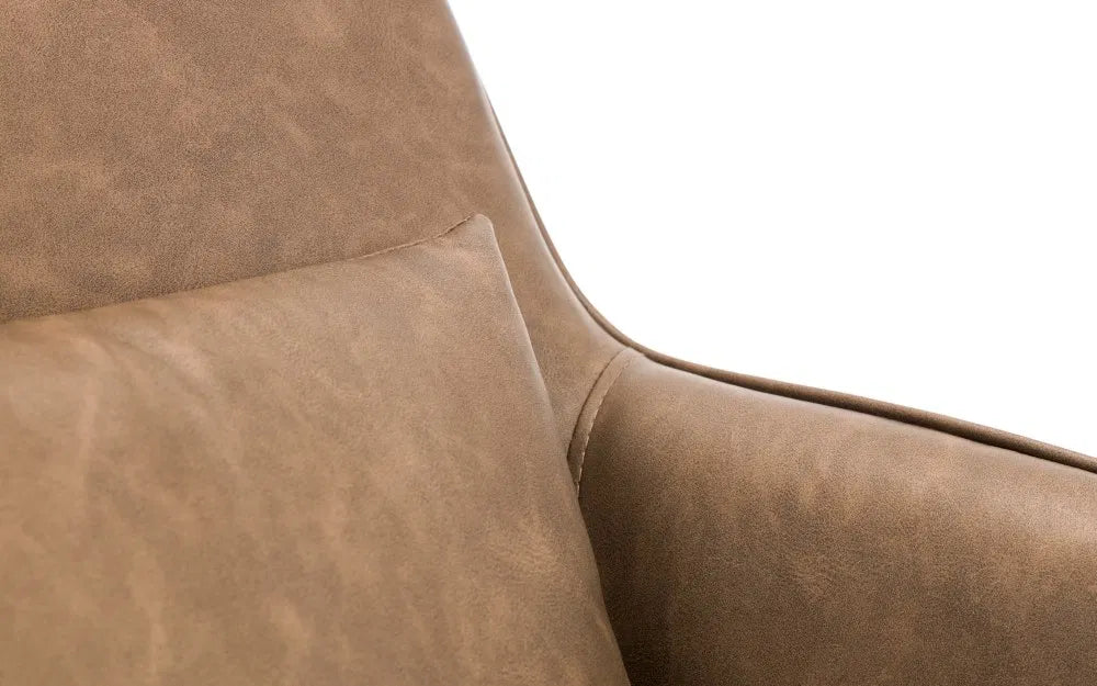 Industrial Brown Faux Leather 360 Swivel Chair | Bowery | Julian Bowen - Wood Velvet