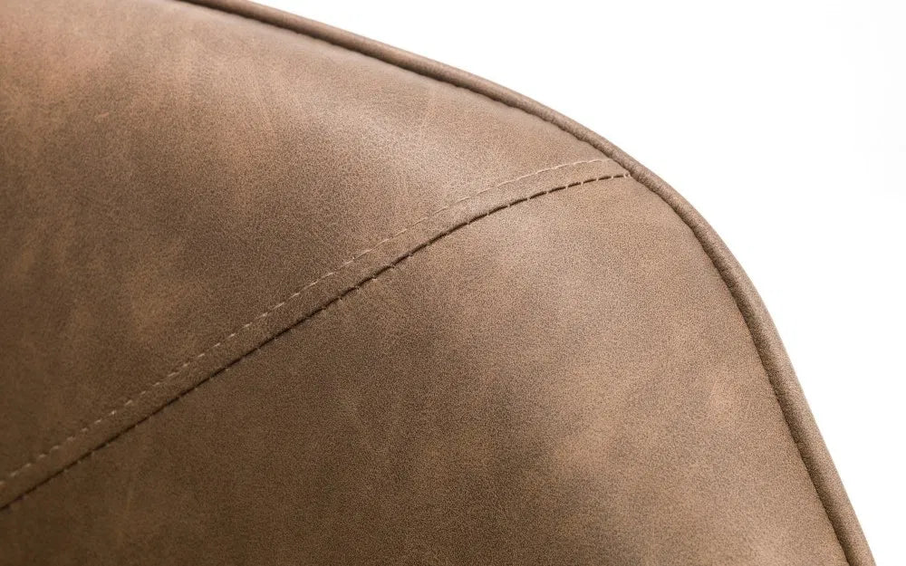 Industrial Brown Faux Leather 360 Swivel Chair | Bowery | Julian Bowen - Wood Velvet