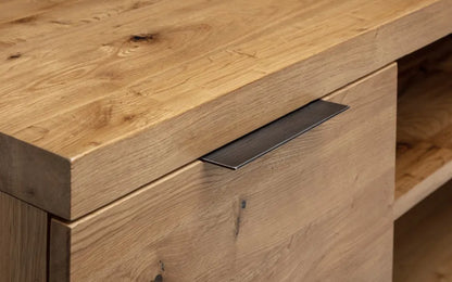 Julian Bowen Industrial Look Brooklyn Sideboard In Solid Natural Oak | Wood Velvet
