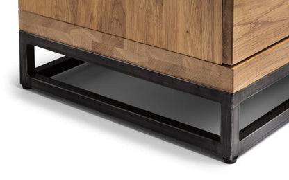 Julian Bowen Industrial Look Brooklyn TV Media Unit In Solid Oak | Wood Velvet
