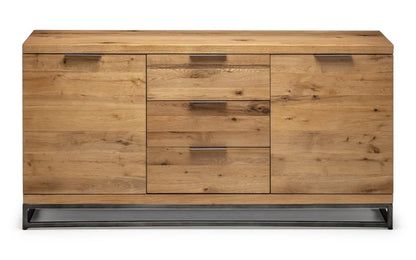 Julian Bowen Industrial Look Brooklyn Sideboard In Solid Natural Oak | Wood Velvet