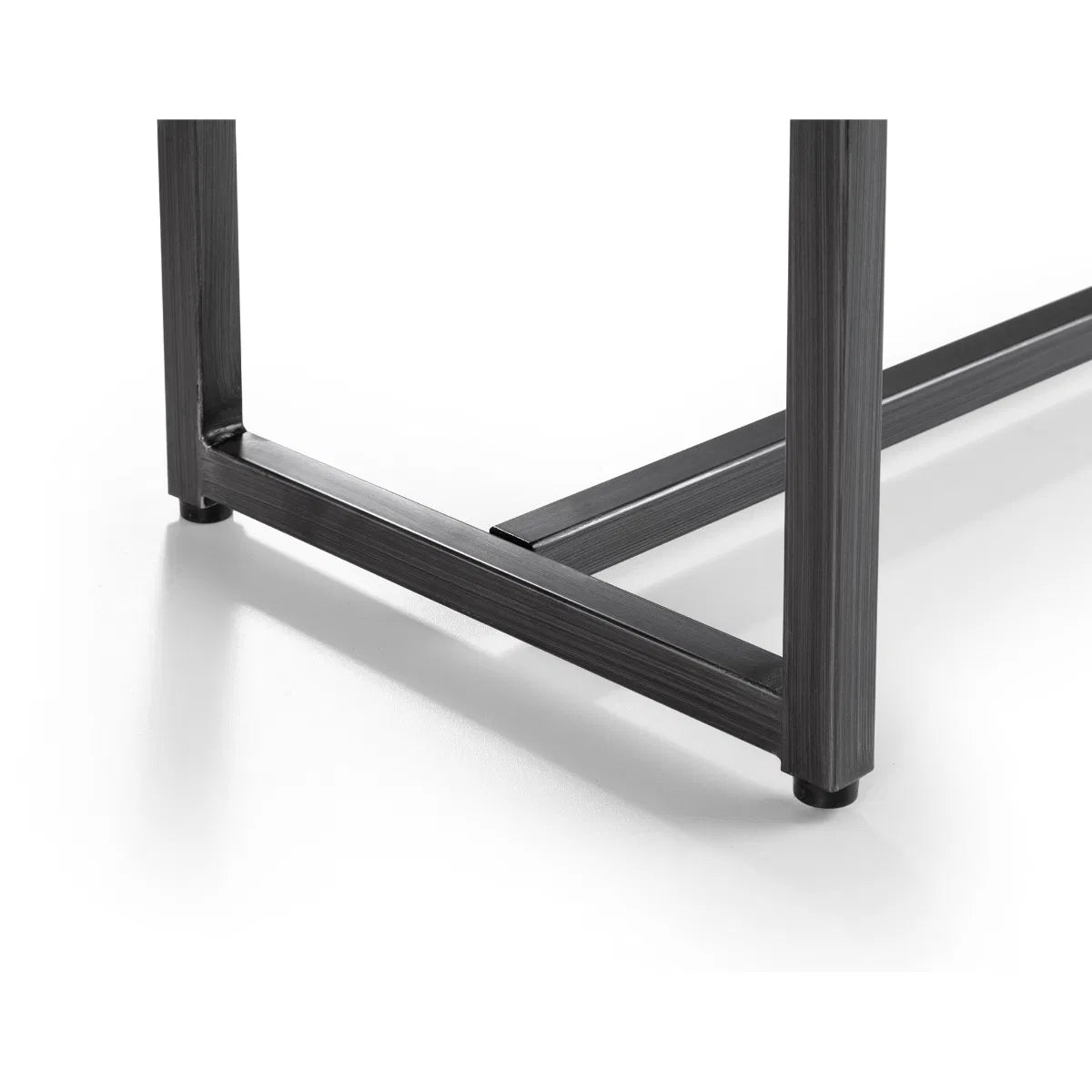 Julian Bowen Upholstered Grey Suede Industrial Bench | Brooklyn New York | Wood Velvet