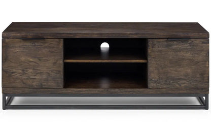 Julian Bowen Industrial Look Brooklyn TV Media Unit In Solid Dark Oak | Wood Velvet
