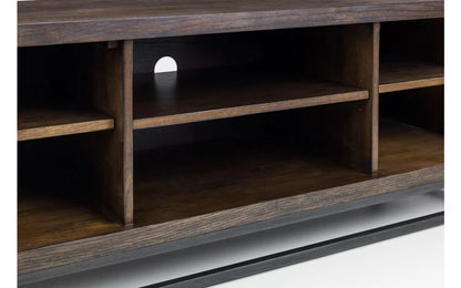 Julian Bowen Industrial Look Brooklyn TV Media Unit In Solid Dark Oak | Wood Velvet