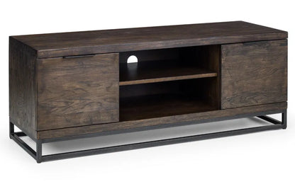 Julian Bowen Industrial Look Brooklyn TV Media Unit In Solid Dark Oak | Wood Velvet
