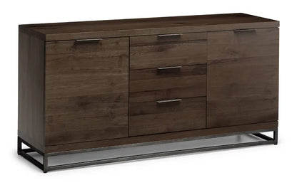 Julian Bowen Industrial Look Brooklyn Sideboard In Solid Dark Oak | Wood Velvet