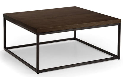 Julian Bowen Industrial Square Coffee Table In Solid Natural Oak | Brooklyn Range | Wood Velvet