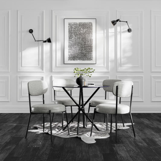 Elegant Round Smoked Glass Dining Table | Casablanca | By LPD | Wood Velvet