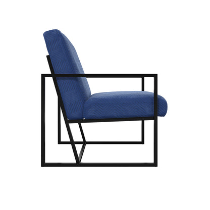 Industrial Statement Chair In Oxford Blue Chevron | Chance Range By LPD