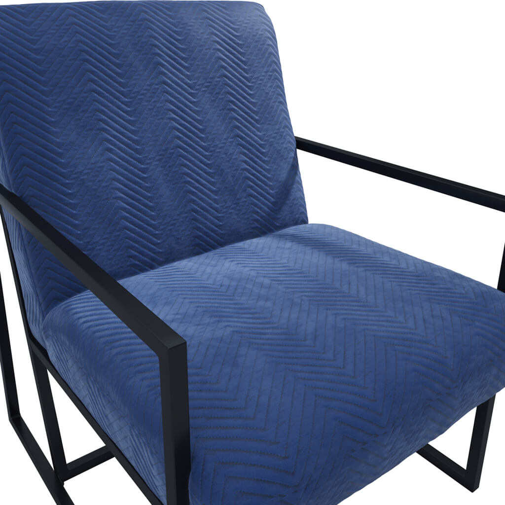 Industrial Statement Chair In Oxford Blue Chevron | Chance Range By LPD