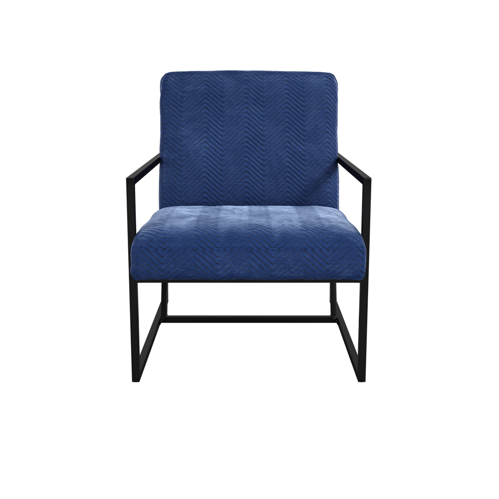 Industrial Statement Chair In Oxford Blue Chevron | Chance Range By LPD