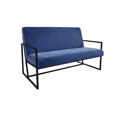Industrial Statement Compact Sofa In Oxford Blue Chevron | Chance Range By LPD