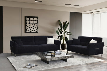 Luxury Black Boucle Fabric Sofa Range | Albany | Furnish365 - Wood Velvet