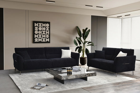 Luxury Black Boucle Fabric Sofa Range | Albany | Furnish365 - Wood Velvet