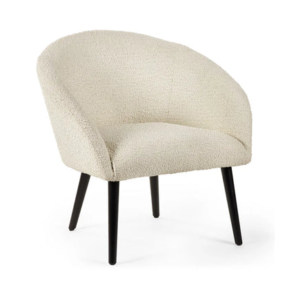 Julian Bowen Boucle Accent Chair In Ivory Fabric | Amari Range