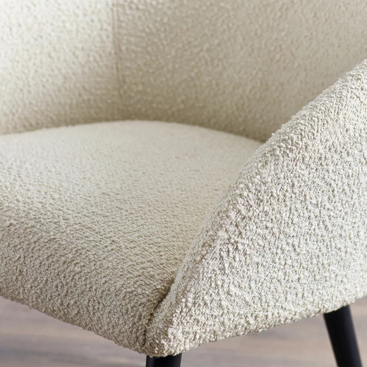 Julian Bowen Boucle Accent Chair In Ivory Fabric | Amari Range