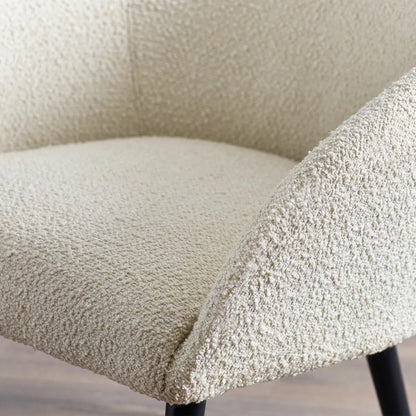 Julian Bowen Boucle Accent Chair In Ivory Fabric | Amari Range