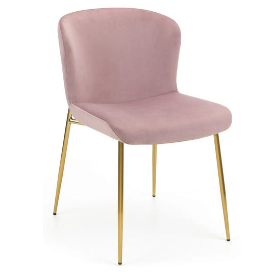 Harper Dining Chairs In Dusky Pink or Blue Velvet | Set Of 2 | Julian Bowen - Wood Velvet