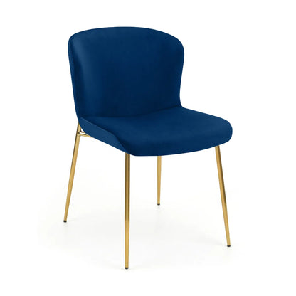 Harper Dining Chairs In Dusky Pink or Blue Velvet | Set Of 2 | Julian Bowen - Wood Velvet