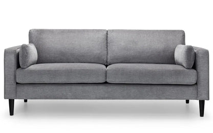 Julian Bowen Luxo Deep Pile 3 Seater Sofa In Elegant Grey Velvet & Chenille | Hayward Range | Wood Velvet