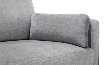 Julian Bowen Luxo Deep Pile 3 Seater Sofa In Elegant Grey Velvet & Chenille | Hayward Range | Wood Velvet