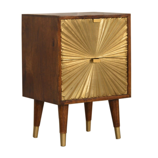 Gold-dust Bedside Cabinet - Wood Velvet