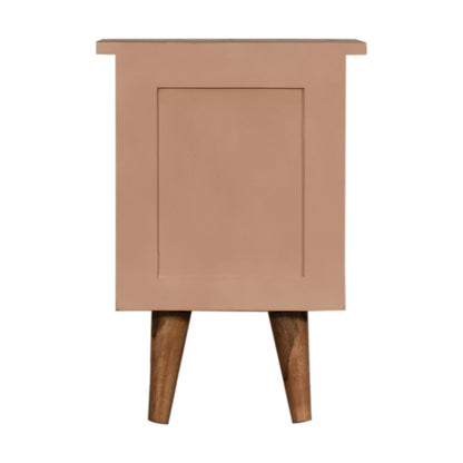 Solid Wood Hand Painted Bedside Cabinet In Blush Pink | Hand Crafted Artisan | Wood Velvet