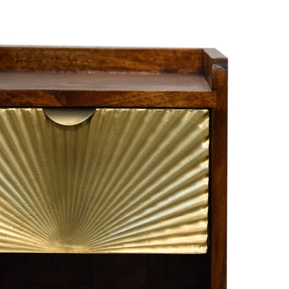 Mini Manila Gold 1 Drawer Bedside - Wood Velvet