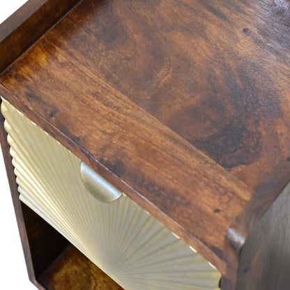 Mini Manila Gold 1 Drawer Bedside - Wood Velvet