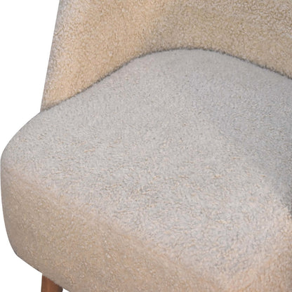 Cream Boucle Tub Chair - Wood Velvet
