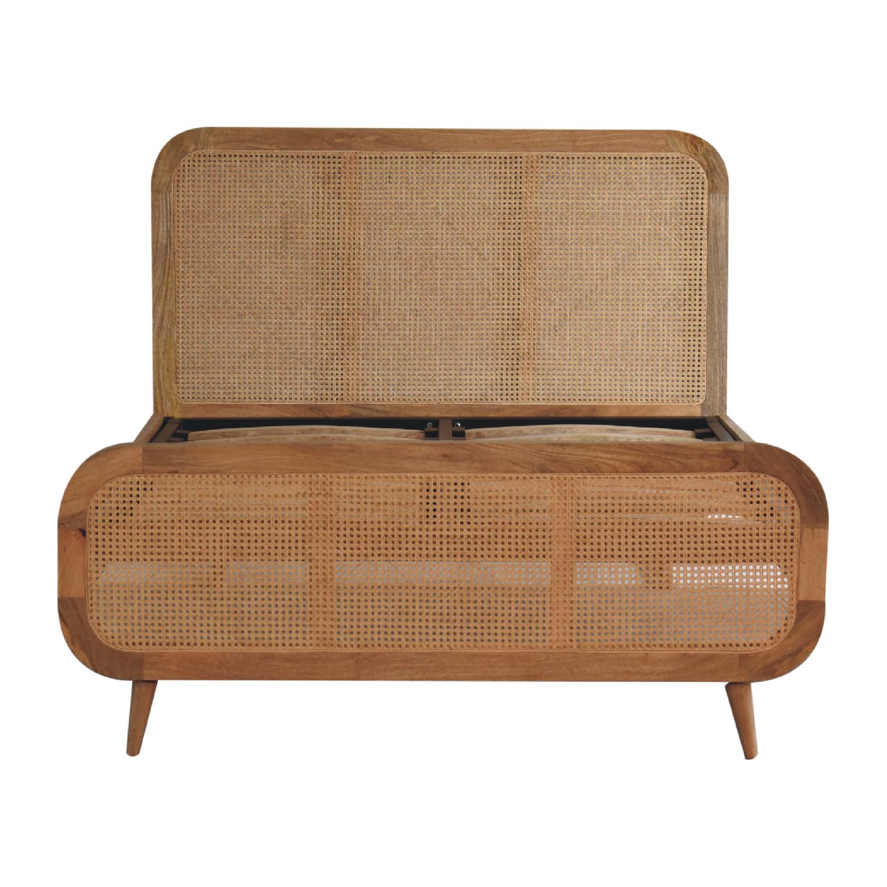 Crafted Elegance Rattan Solid Wood Bedframe | LAST ONE! | - Wood Velvet
