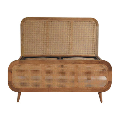 Crafted Elegance Rattan Solid Wood Bedframe | LAST ONE! | - Wood Velvet