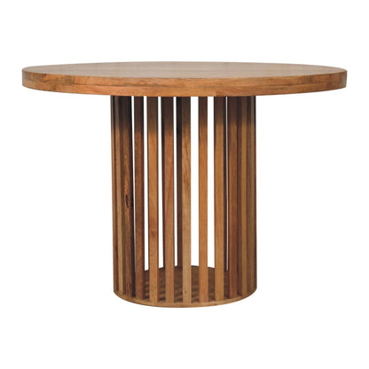 Crafted Solid Mango Wood Japanese-design Round Dining Table | Ariella Range | Wood Velvet