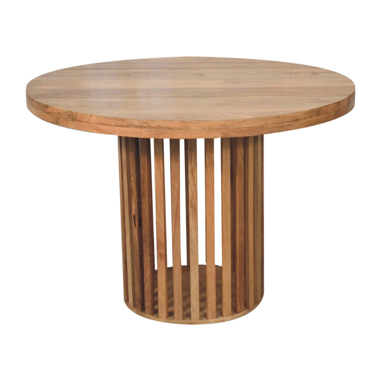 Crafted Solid Mango Wood Japanese-design Round Dining Table | Ariella Range | Wood Velvet