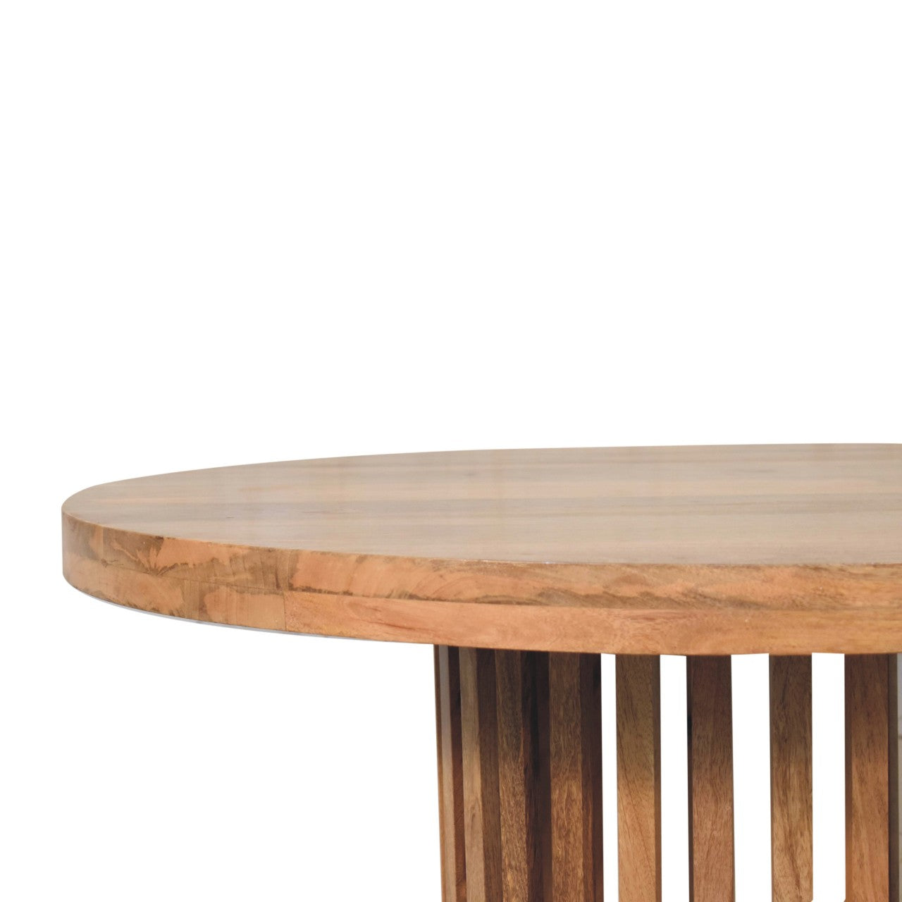 Crafted Solid Mango Wood Japanese-design Round Dining Table | Ariella Range | Wood Velvet