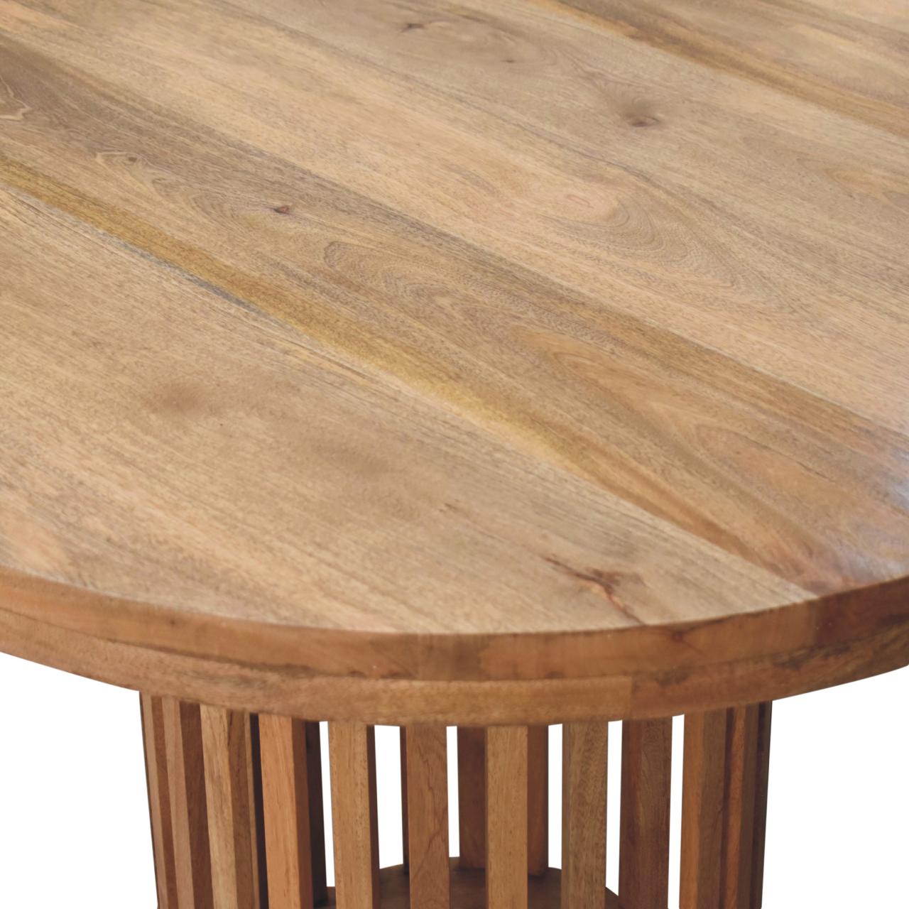 Crafted Solid Mango Wood Japanese-design Round Dining Table | Ariella Range | Wood Velvet