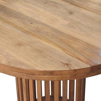 Crafted Solid Mango Wood Japanese-design Round Dining Table | Ariella Range | Wood Velvet