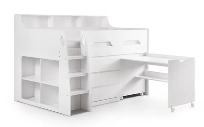 Julian Bowen Space Saver Childrens Midsleeper | Jupiter - Wood Velvet