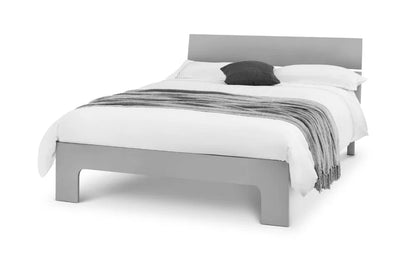 Ultra Chic High Gloss Wood Bedframe In Grey | Double | King-size | Manhattan