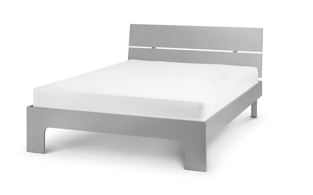 Ultra Chic High Gloss Wood Bedframe In Grey | Double | King-size | Manhattan
