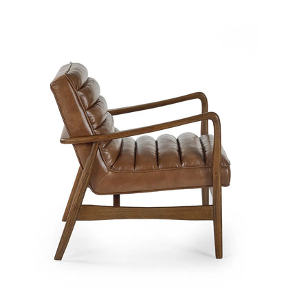 Julian Bowen Marshall Ribbed Accent Chair in brown